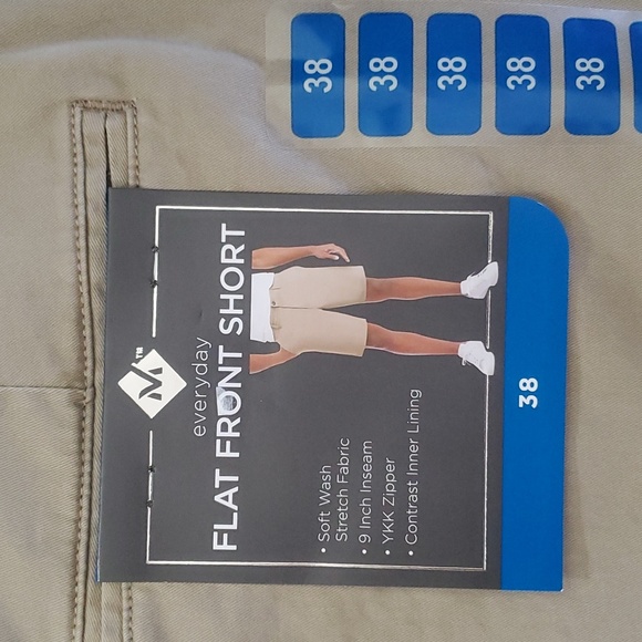 Member's Mark Flat Front Shorts - Beige/Khaki - Size 38 - 9" Inseam - NWT - Picture 3 of 7